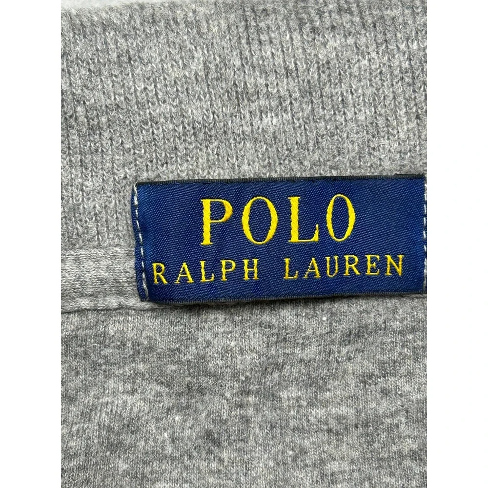 Polo Ralph Lauren Quarter Zip Pullover Cotton Gray Large Mens